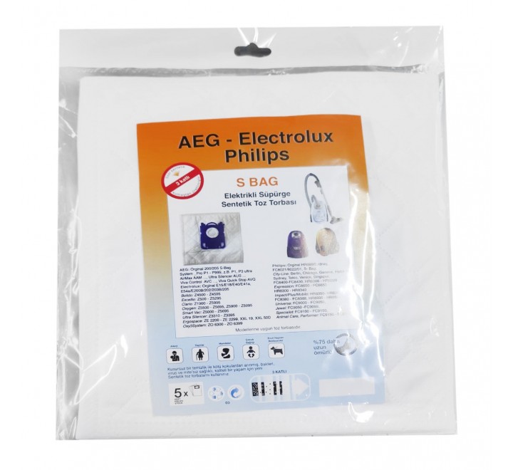 Philips S-Bag 5'li Pet Torba ( 3 Katlı )